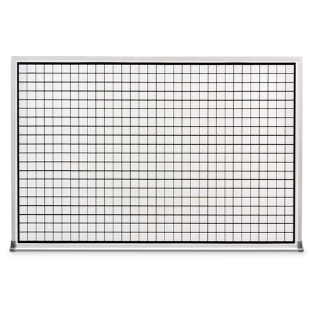 United Visual Products Corkboard, Fabric, Wht/Surf, 3 Door, 72x48" UV307-WHITE-SURF
